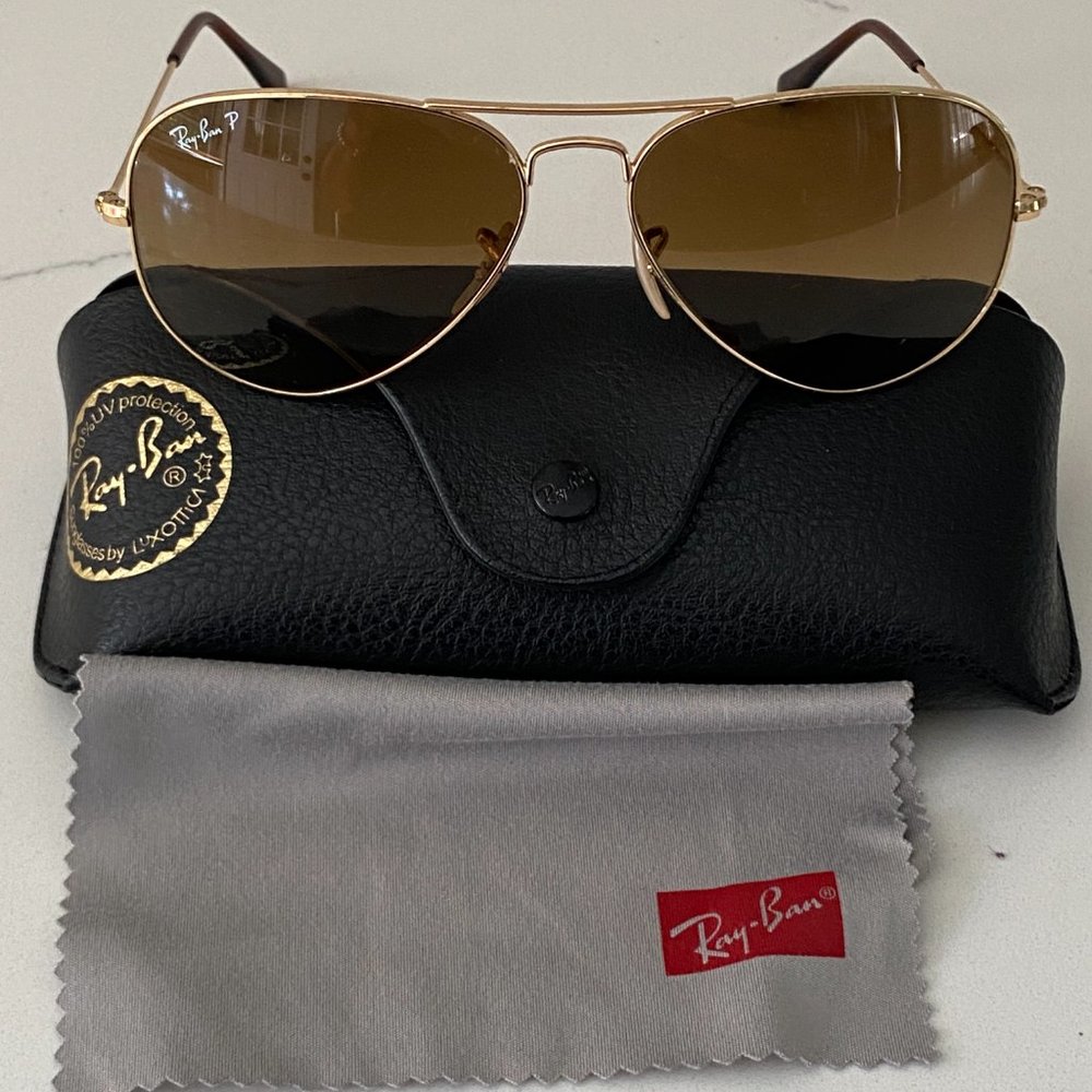 RAY BAN AVIATOR GRADIENT POLARIZED 3025 Sunglasses Mint retail $220+